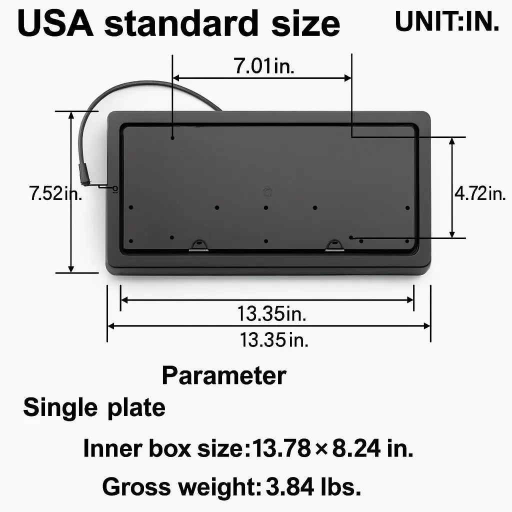 Stealth License Plate Flipper Single Plate Kit USA & Canada - Car Accessories Vehicle Motorized Conceal Plate Frame Remote Control