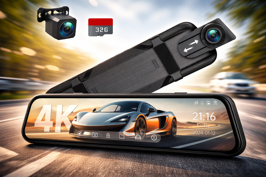 4K Digital Rear View Mirror With Dashcam