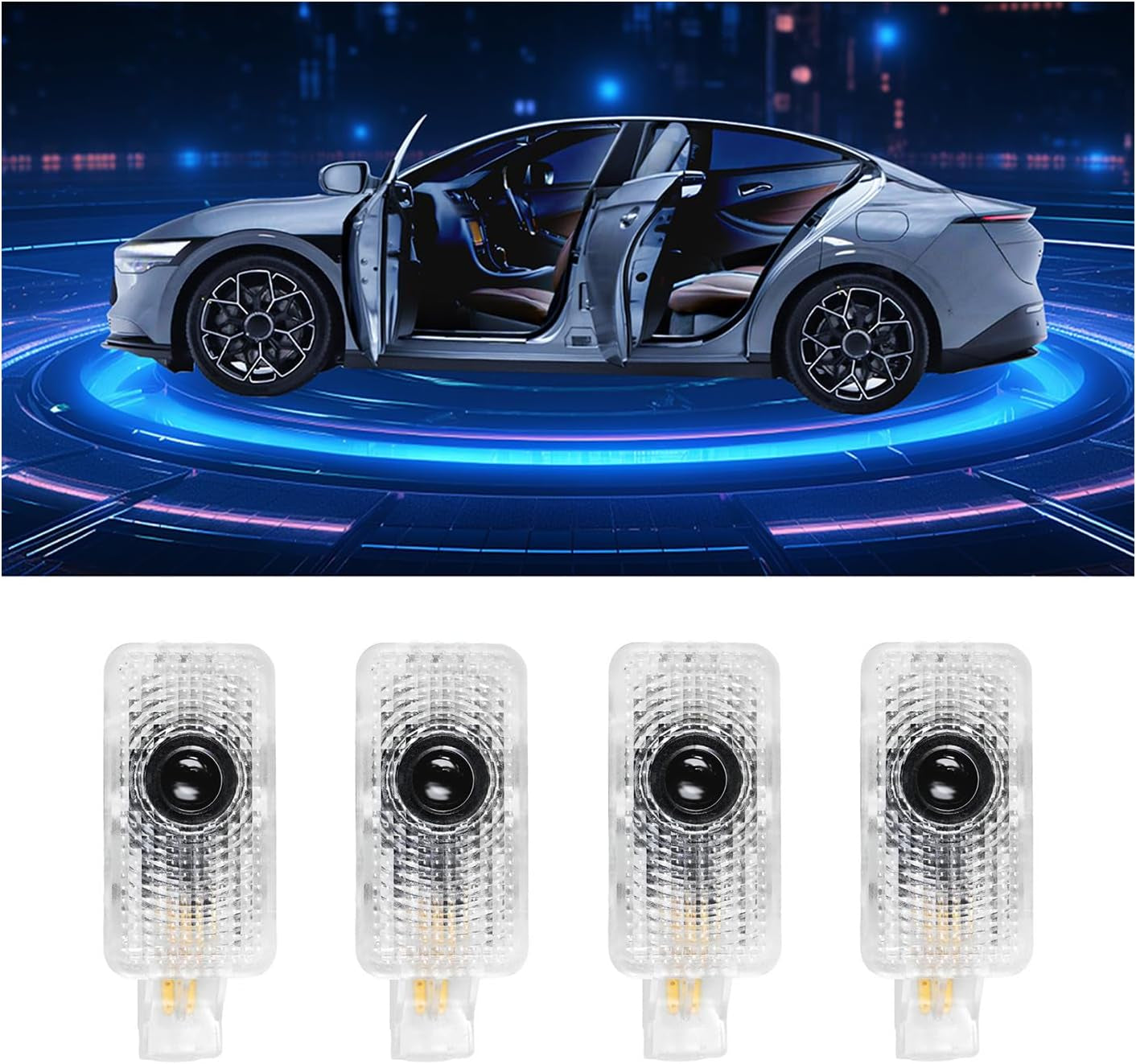 Car Door Lights Logo Projector Puddle Lights Compatible with MDX RDX ZDX TLX RLX TL Accessories, No Fade 4K-HD Car Welcome Lights(4 Pack)