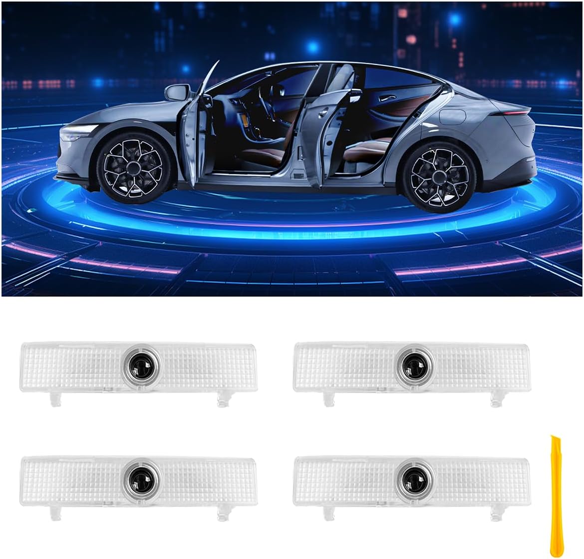 Car Door Lights Logo Projector Puddle Lights Compatible with Altima Maxima Armada Pathfinder Titan Quest Terra Series Accessories, No Fade 4K-HD Car Welcome Lights(4 Pack)