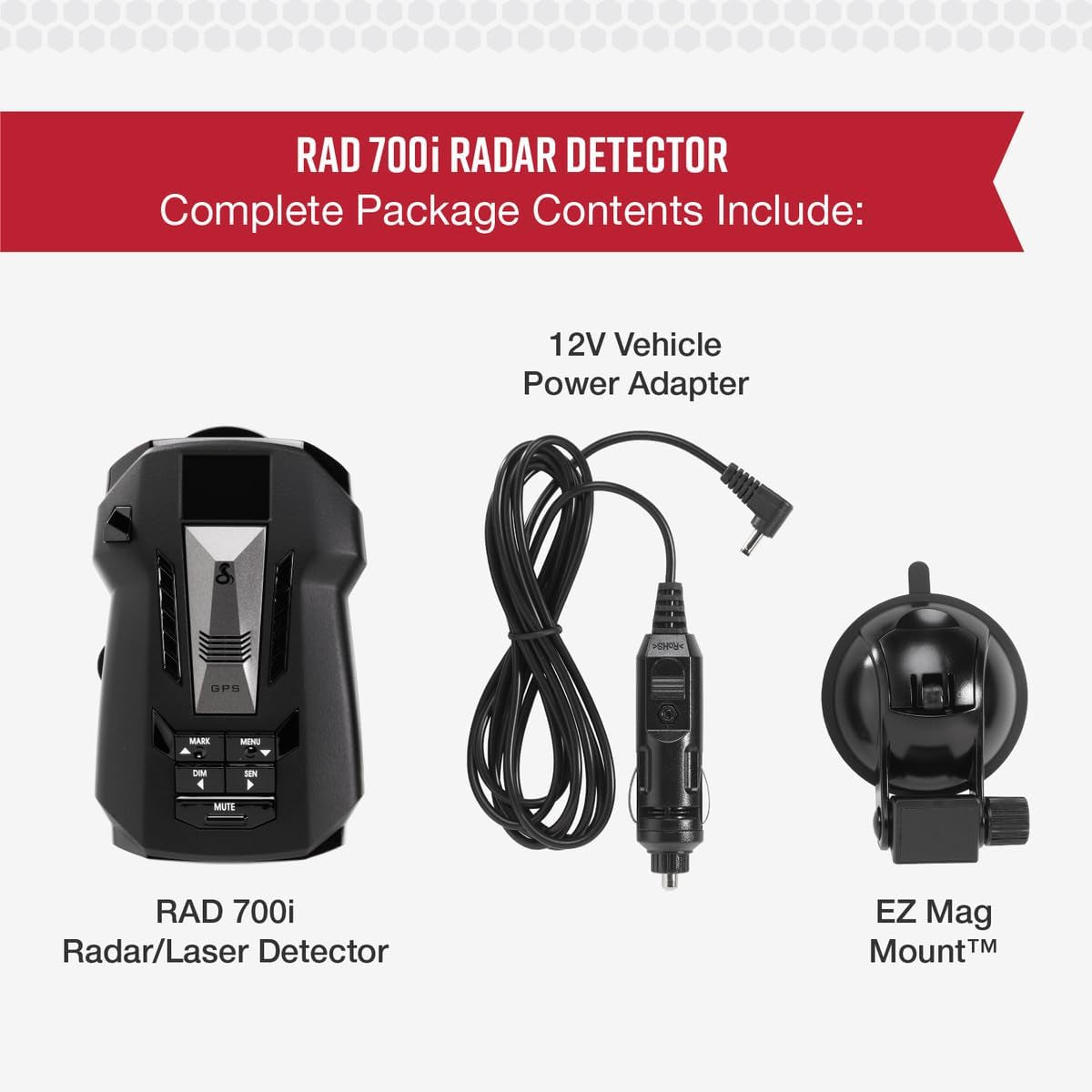 RAD 700I Laser Radar Detector - Premium Detection Range, Autolearn Intelligence, Advanced Filtering Software, Apple Carplay and Android Auto Compatible, Laser Eye Front and Rear Detection
