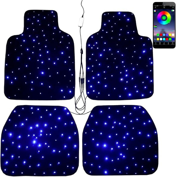 Starlight Waterproof Car Floor Mats 4PC 100+ Colors USB Universal Fit