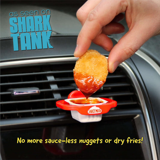 Dip Clip | an In-Car Sauce Holder for Ketchup and Dipping Sauces. as Seen on Shark Tank (2 Pack, Black)