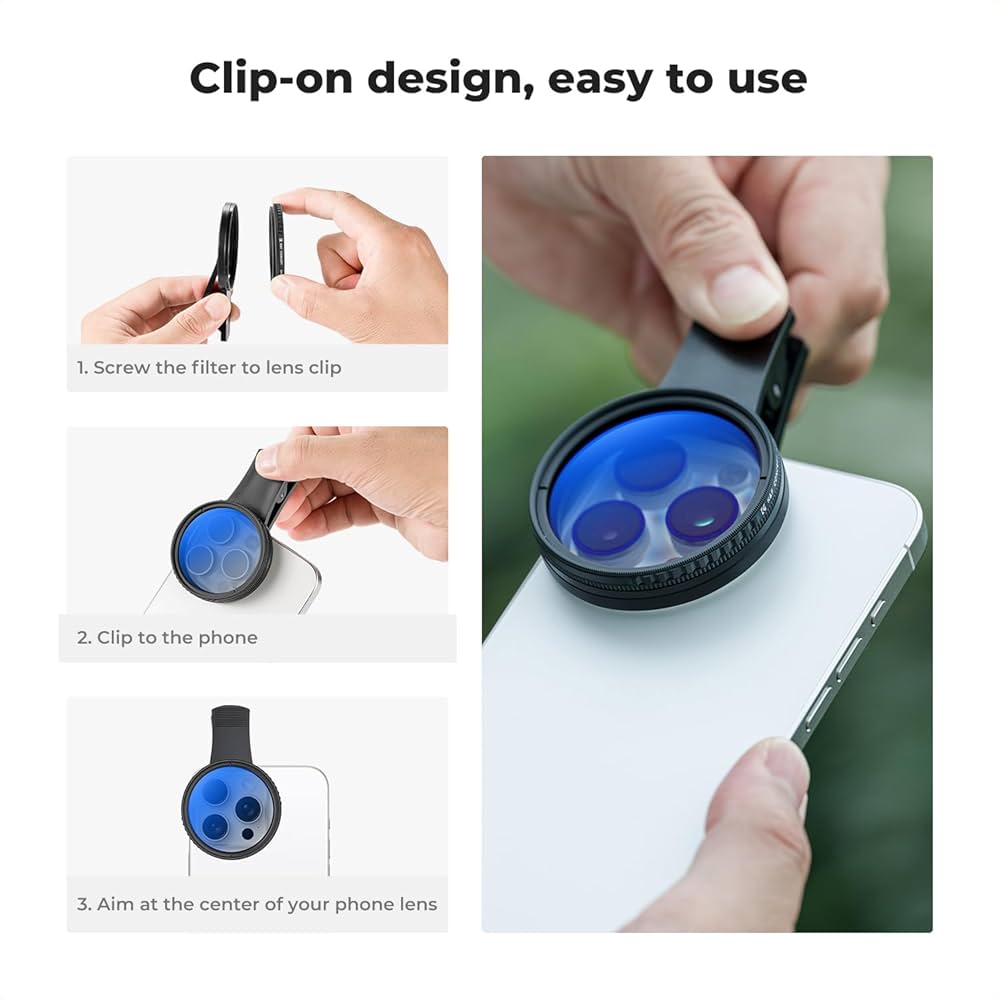 52mm Clip-on CPL Phone Camera Lens Filter Kit - K&F Concepts