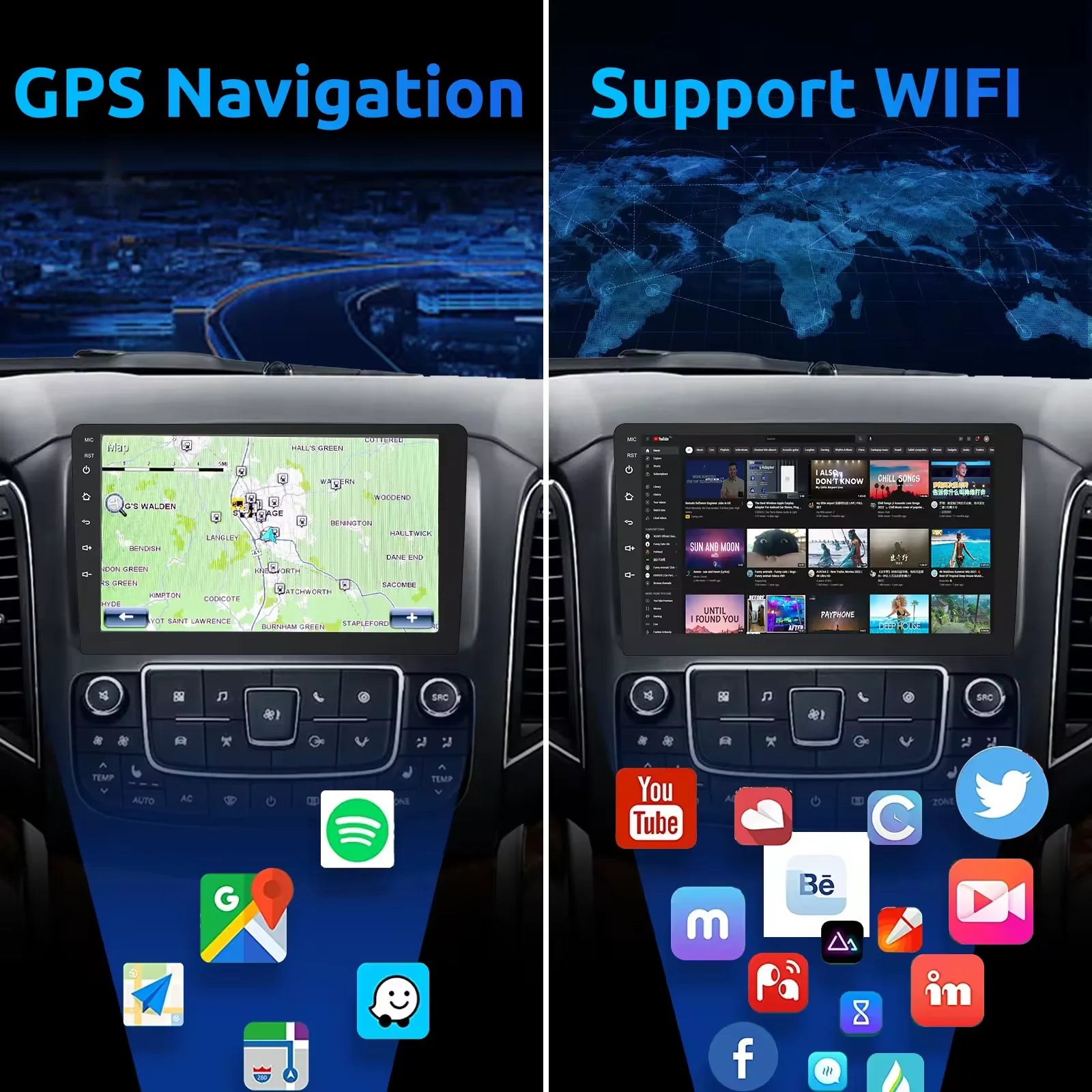 Andromeda Car Player DVR Navigation with 9-10 Inch OLED Touch Screen GPS Amplifier DSP OBD2 Functions Portable Camry Car Radio