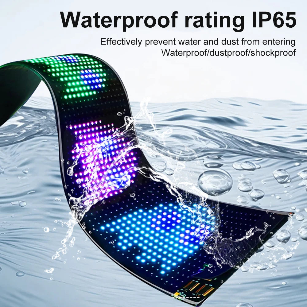 Smart LED Car Display – Flexible Matrix Screen for Rear Window | App-Controlled Text, Emojis & Animations | IP65 Weatherproof