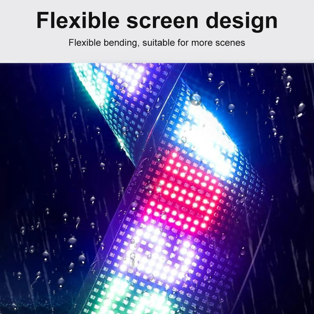 Smart LED Car Display – Flexible Matrix Screen for Rear Window | App-Controlled Text, Emojis & Animations | IP65 Weatherproof