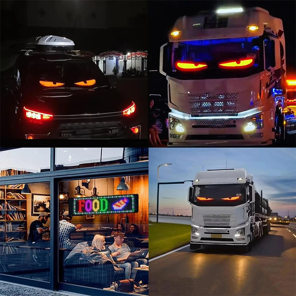 Smart LED Car Display – Flexible Matrix Screen for Rear Window | App-Controlled Text, Emojis & Animations | IP65 Weatherproof