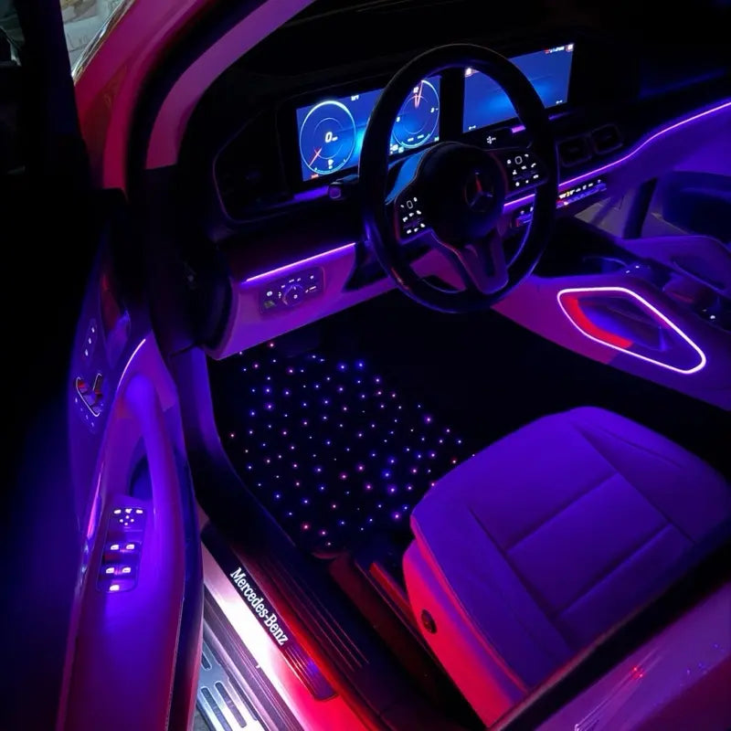 Starlight Waterproof Car Floor Mats 4PC 100+ Colors USB Universal Fit